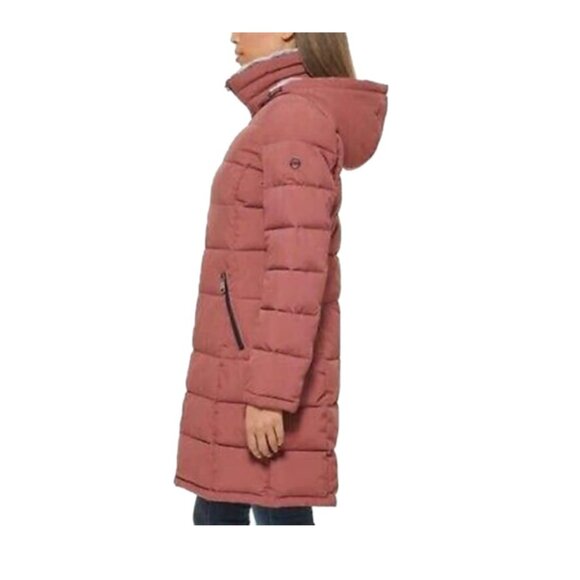 Andrew Marc Women's Hooded Long Stretch Parka Jacket Terra Rose 2X NWT - Picture 2 of 4